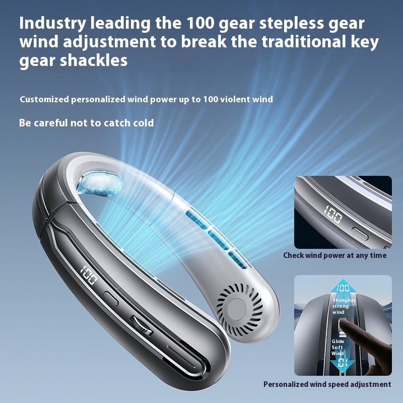 100-Speed USB Neck Fan for Travel Outdoors