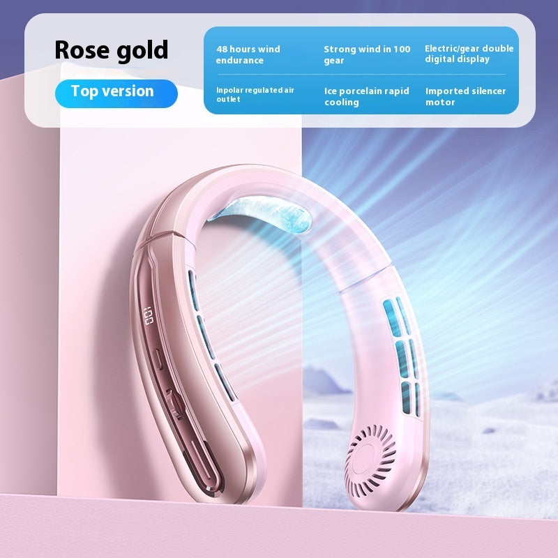 100-Speed USB Neck Fan for Travel Outdoors