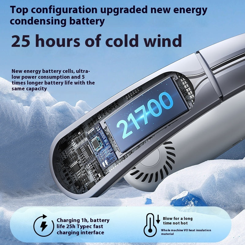 100-Speed USB Neck Fan for Travel Outdoors