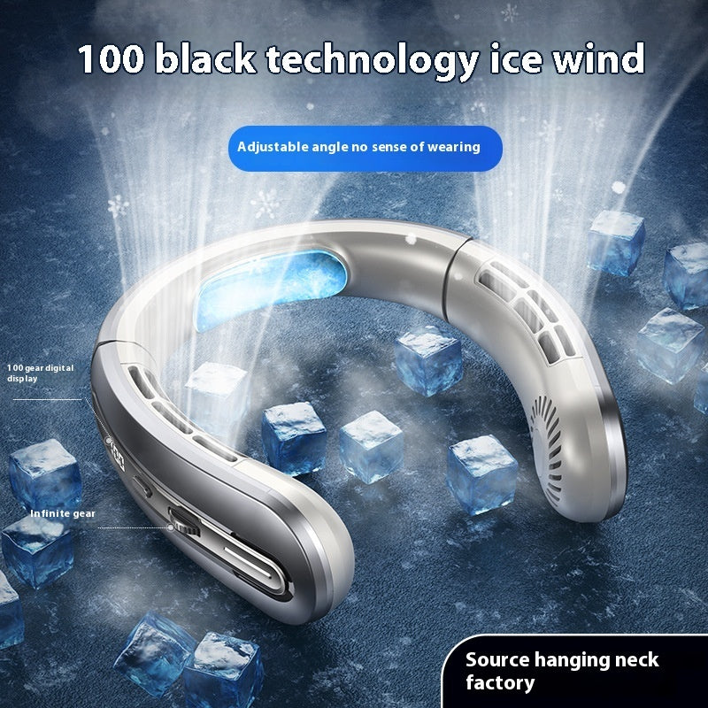 100-Speed USB Neck Fan for Travel Outdoors