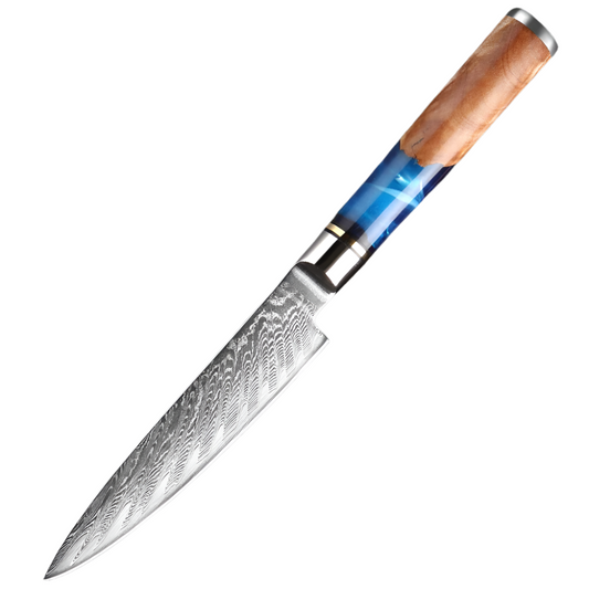 Premium 5-Inch VG10 Damascus Steel Paring Knife with Ergonomic Abalone Handle